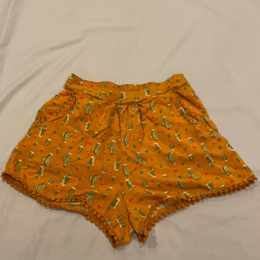 Orange Cactus Loose Fitting Shorts